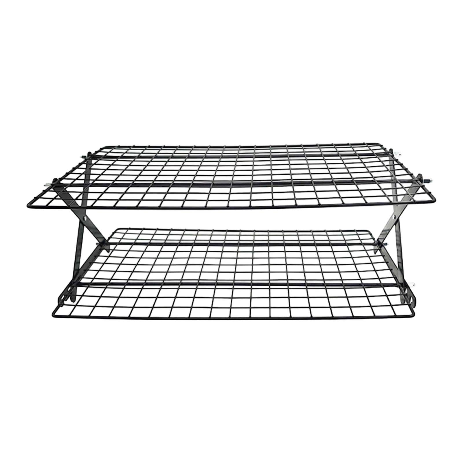 Rejilla de Enfriamiento para Hornear, Rejilla de Alambre Plegable, Soporte para Cupcakes, Pasteles, Picnics Al Aire Libre, Cumpleaños, 2 Niveles, Individual