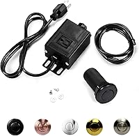 Vista 1 de 2.5" Long Single Outlet On/Off (Black) Air Switch Garbage Disposal Push Button with Cord, Kitchen Sink Top Switch, Garbage Disposal Kit for Waste