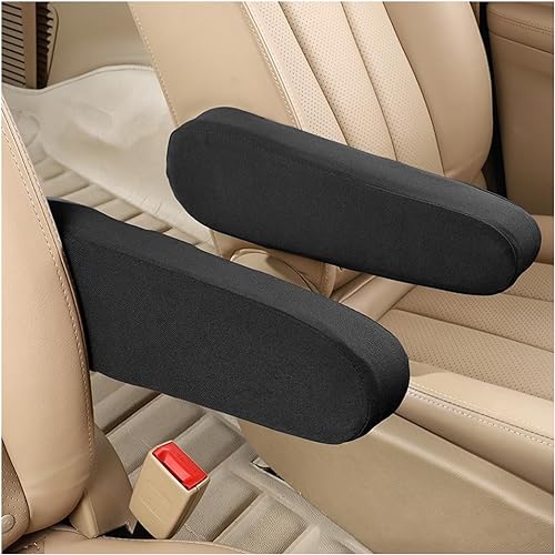 AUCELI 2 fundas para reposabrazos de asiento delantero de automóvil, protectores de tela para reposabrazos de tela, repuesto directo para tapa de