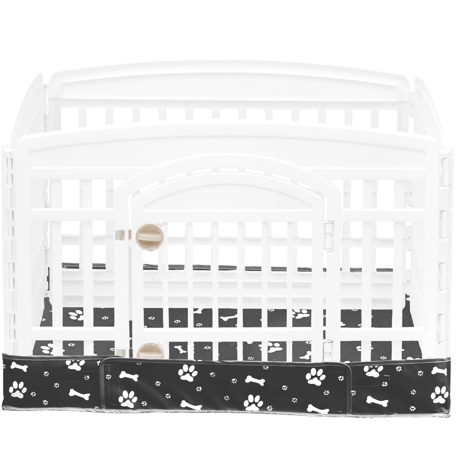 Dog Playpen Bottom Pad Fits for 36 Inch 4 Panels Exercise Pet Playpen, Dog Crate Pad Puppy Playpen Pad, Hoop and Loop Design (Note: Playpen Not Included). -Black