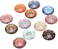 Vista 14 de Craftdady Cabujones de cristal impresos con piel de animal, 0.472 in, media redonda, parte trasera plana, cabujones de cúpula de cristal