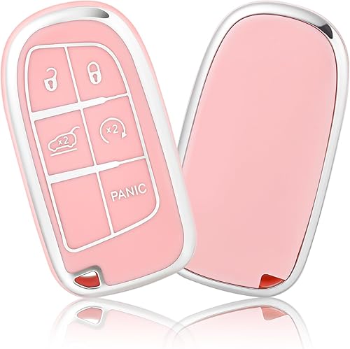 OFFCURVE para Dodge Jeep Funda para Llave, Funda para Llave de Coche para Dodge Charger Challenger Dart Journey Durango Grand Caravan RAM Chrysler