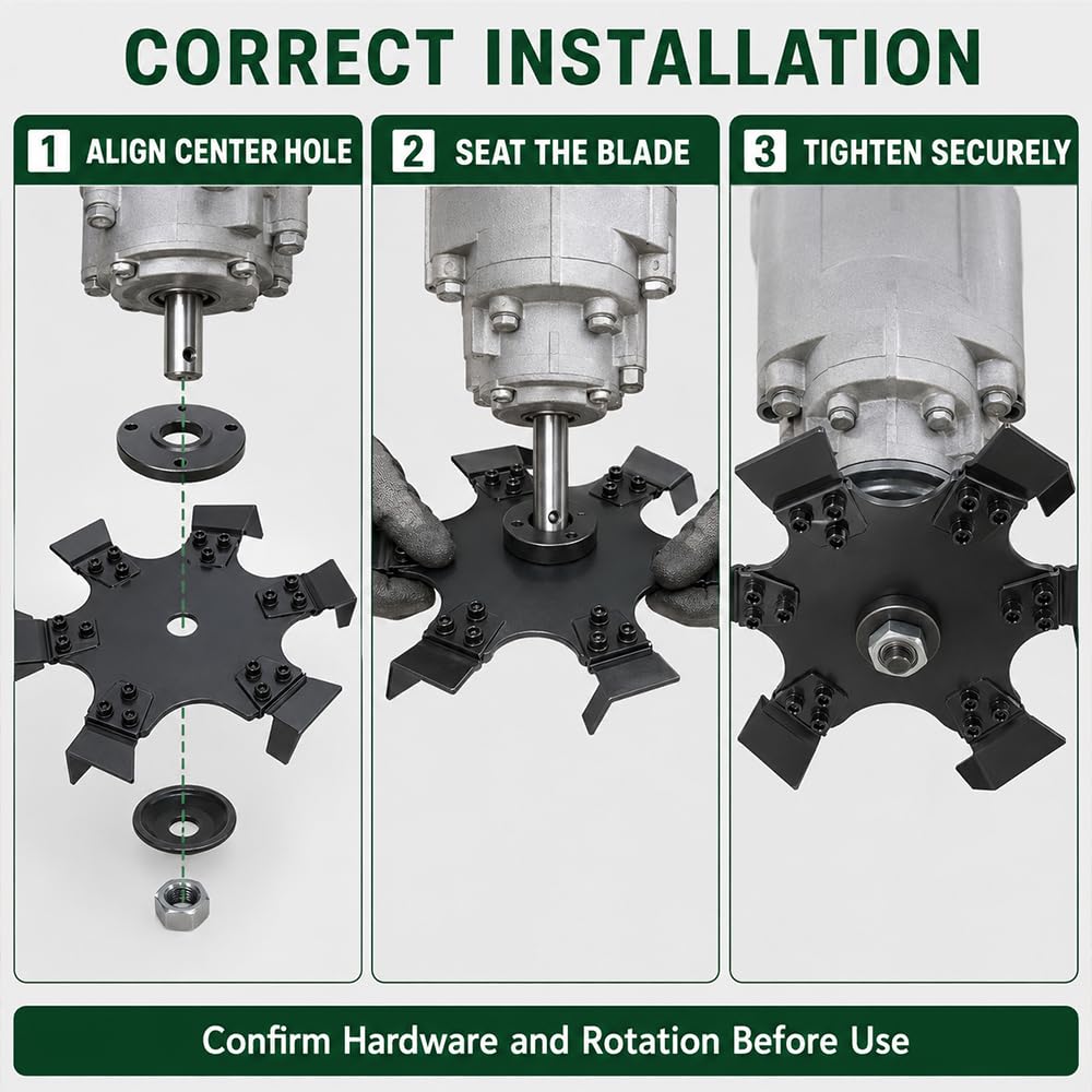6 Dientes Cuchilla Cultivadora para Husqvarna 553RBX 2016-2026