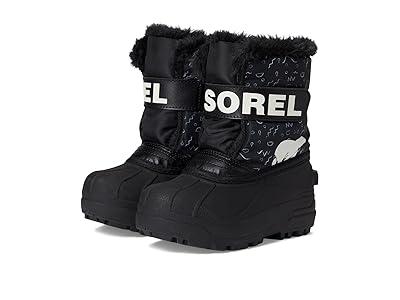 SOREL Kids Childrens Snow Commander (Toddler) Kids Shoes Black/Bright Red : 6 Toddler M, Leather/Textile