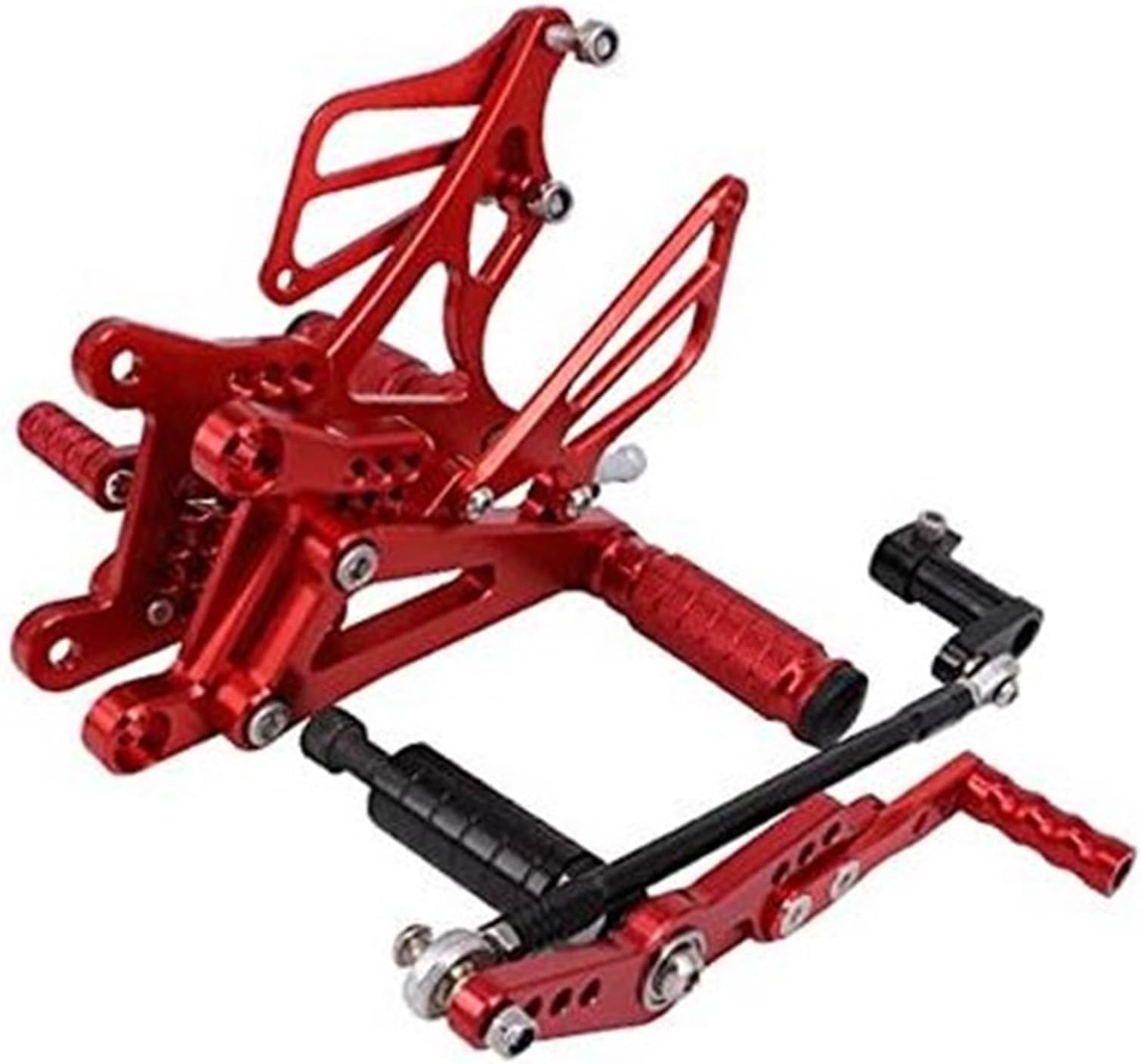 Foot Peg Motorbike Aluminum Adjustable Footpegs Pegs Footrest Pedals Rests Rear Set, for YZFR1 YZF R1 YZF-R1 2007-2008 Rest FootPeg Motorcycle Foot Peg Replacement(Red)
