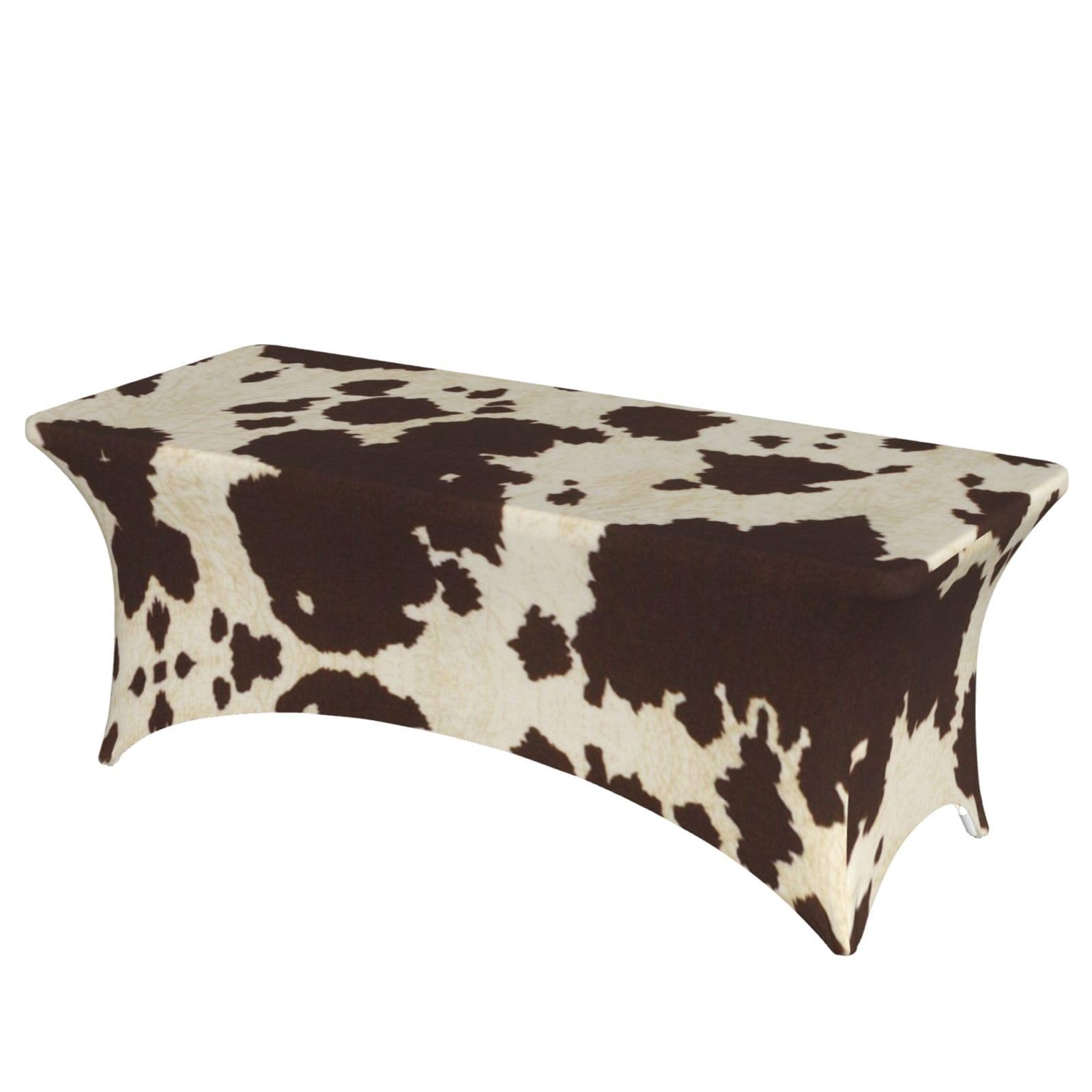 ERCgad Cow Fur Print Print Rectangular Tablecloth Dining Banquet Party Events Home Celebration Table Cover