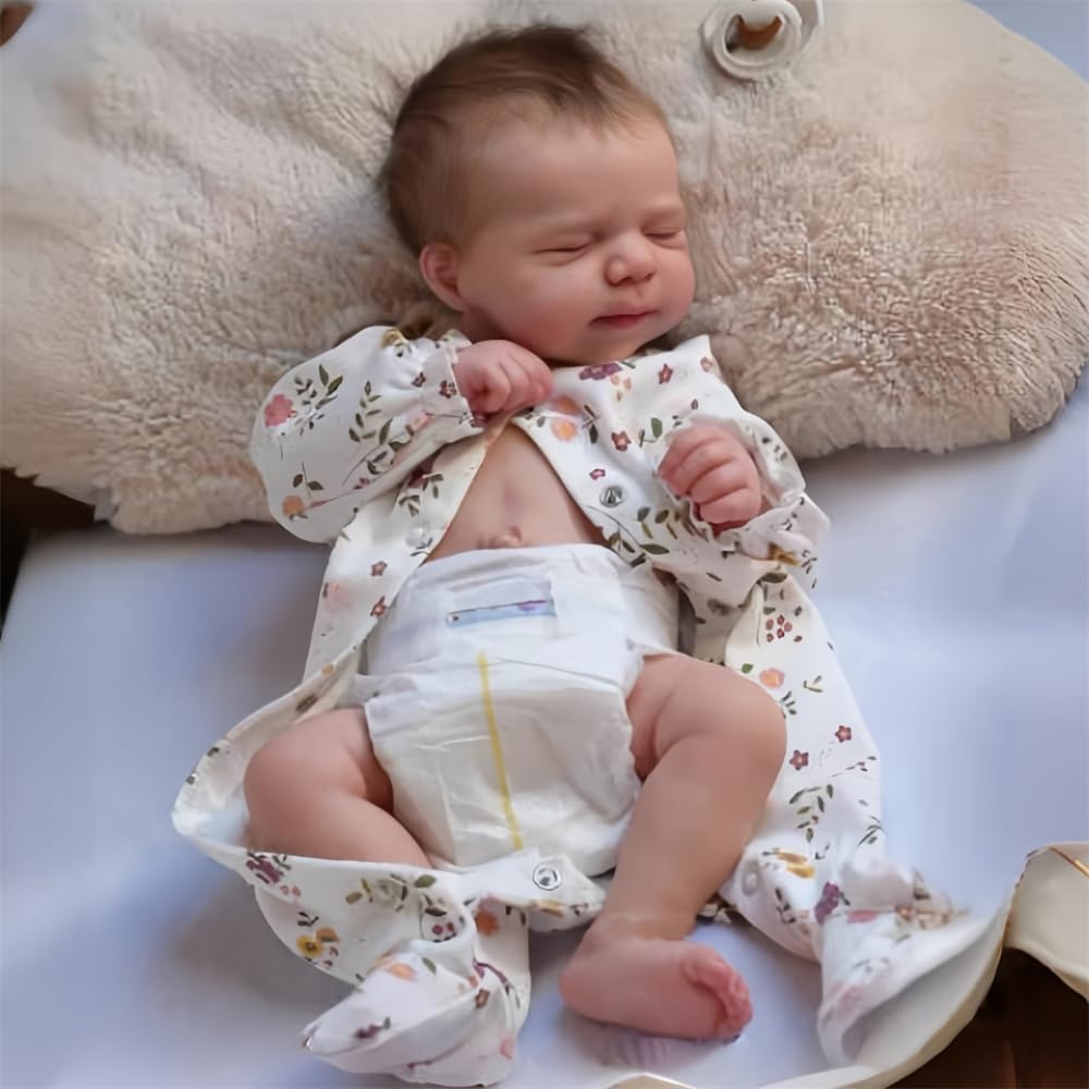 WKYUWS Real Baby Doll 48cm Reborn Baby Dolls Silicone Full Body Girl 18Inch Lifelike Newborn Babies Dolls That Look Real Life Like Babies Doll