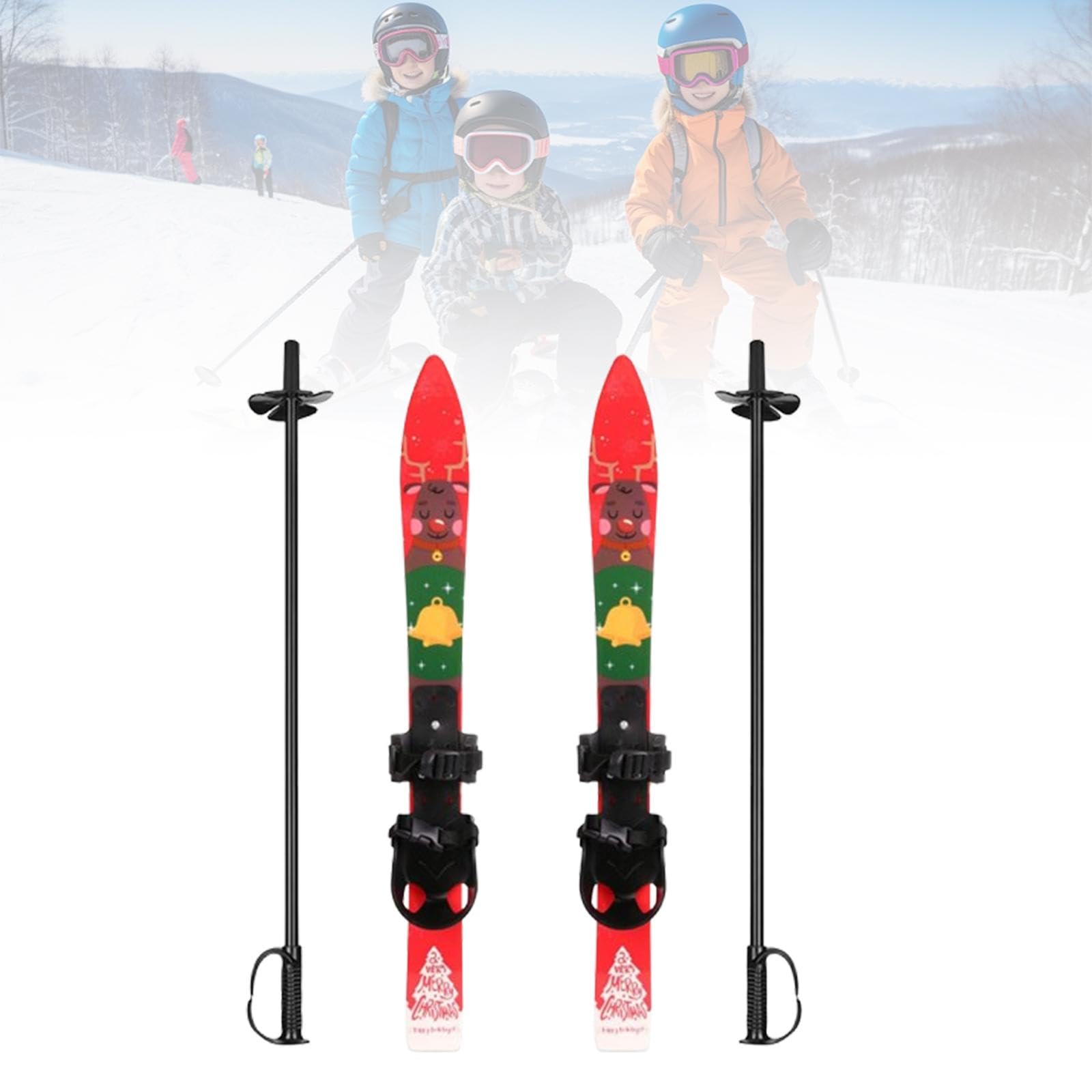 Skiboards Snowblades et bâtons Planches de Ski pour Enfants avec Fixations universelles Garçons Filles Snowboard Snow Short Skis