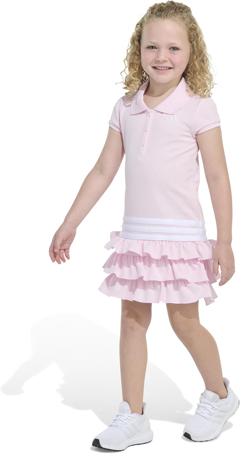 adidas Baby-Girls Short Sleeve Ruffle Polo Patriotic Dress - Image 4