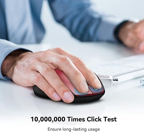 Miniatura 4 de TECKNET Ratón Bluetooth, ratón inalámbrico de 4800 DPI, batería de 2 años, 6 DPI ajustables, 6 botones compatibles con portátilWindowscomputadora,