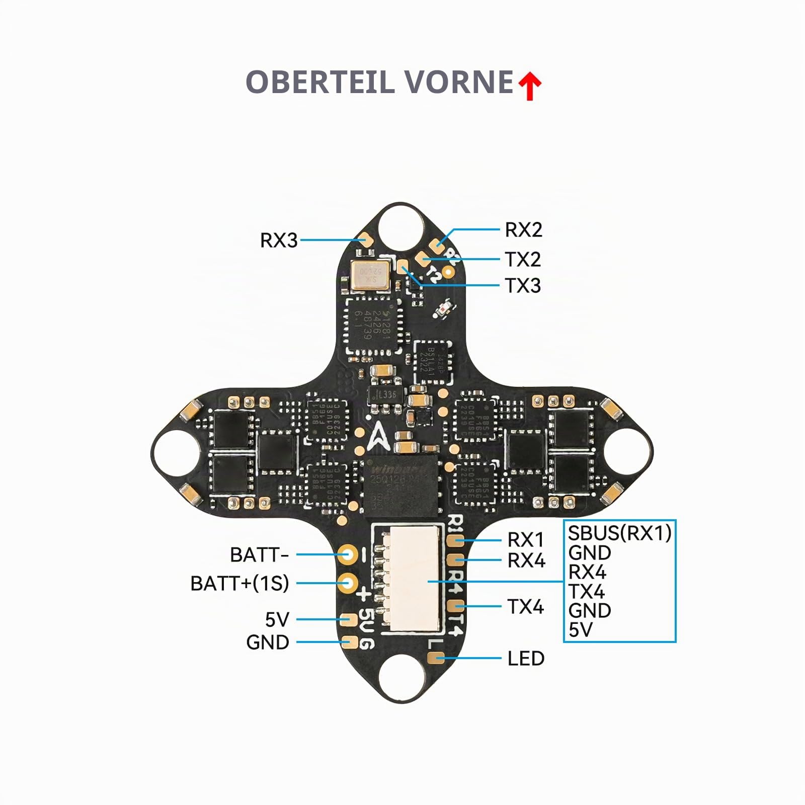 BETAFPV Matrix 1S Brushless Flight Controller G4 3IN1 HD BMI270 - ELRS | Built-in Serial ELRS RX, 5V 3A BEC, 12A ESC, 16MB Blackbox, SH1.0-6Pin Connector for O4 Air Unit, DIY 1S HD Whoop like Meteor