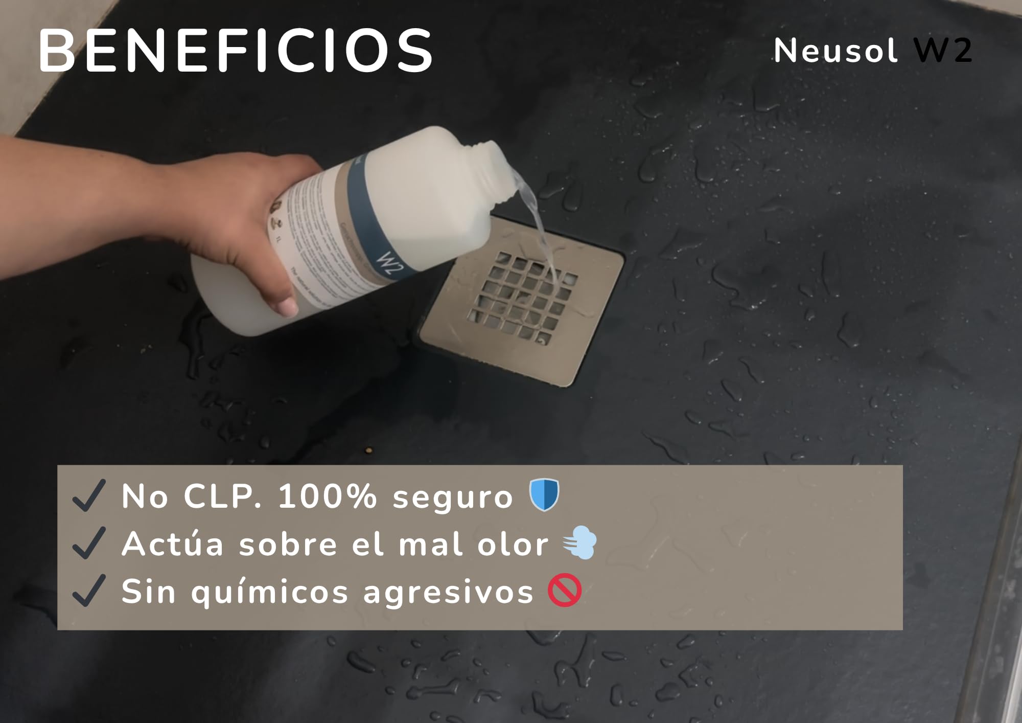 W2 1L Eliminador de olores Tuberías bajantes desagües canalizaciones Fosa séptica Depuradora Autocaravana Aguas negras y grises Antiolor Quita olor y molestias (Actual, 1000, Millilitros)