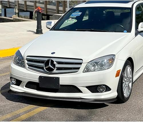 Miniatura 4 de Q1-TECH, 9 piezas de difusor de parachoques delantero y falda lateral compatible con Mercedes-Benz C300  C350 Sedan W204 2008-2011, alerón de