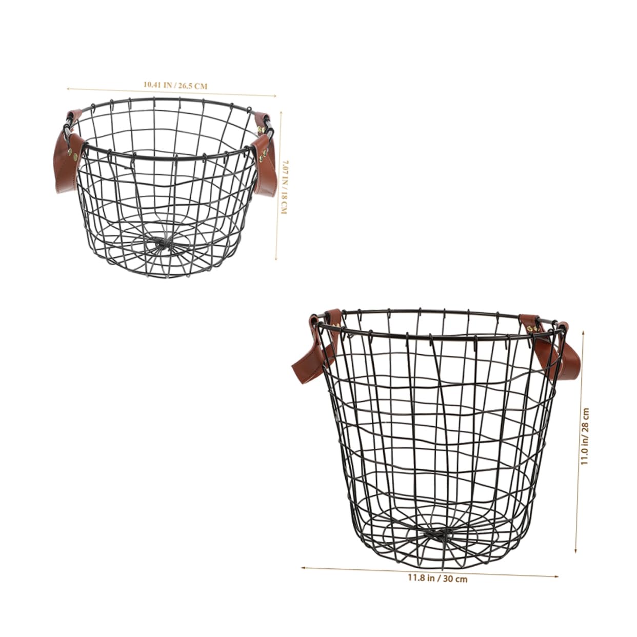 Gran Capacidad 2 Cestas de Hierro para Leña con Asa Plegable y Diseño Resistente Negro Organizador para Chimenea y Camping