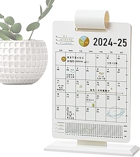 Calendrier de bureau 2025 - Calendrier debout créatif, planificateur de planification de bureau minimaliste, papier moderne pour notes quotidiennes | Home Office Living Room Study Table Bibelle
