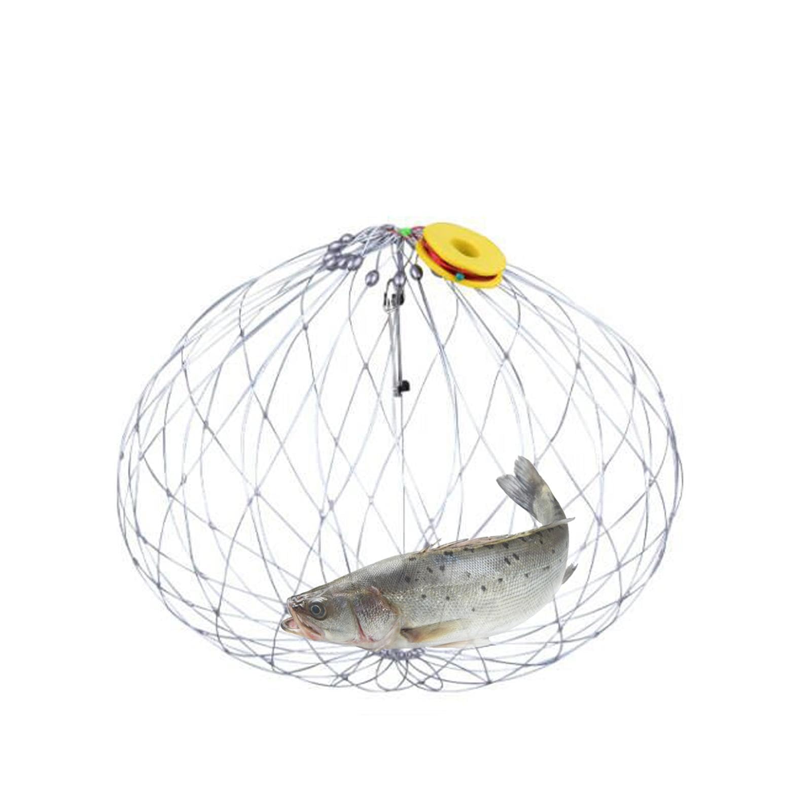 Steel Fishing Net - Crab Catching Cage, Fish Trapping Net | Soft Steel Wire Lobsters Catching Net, Fishing Net Fishing Crab, Automatic Opening Closing Net Traps for Catching Fish, Lobsters, Crabs