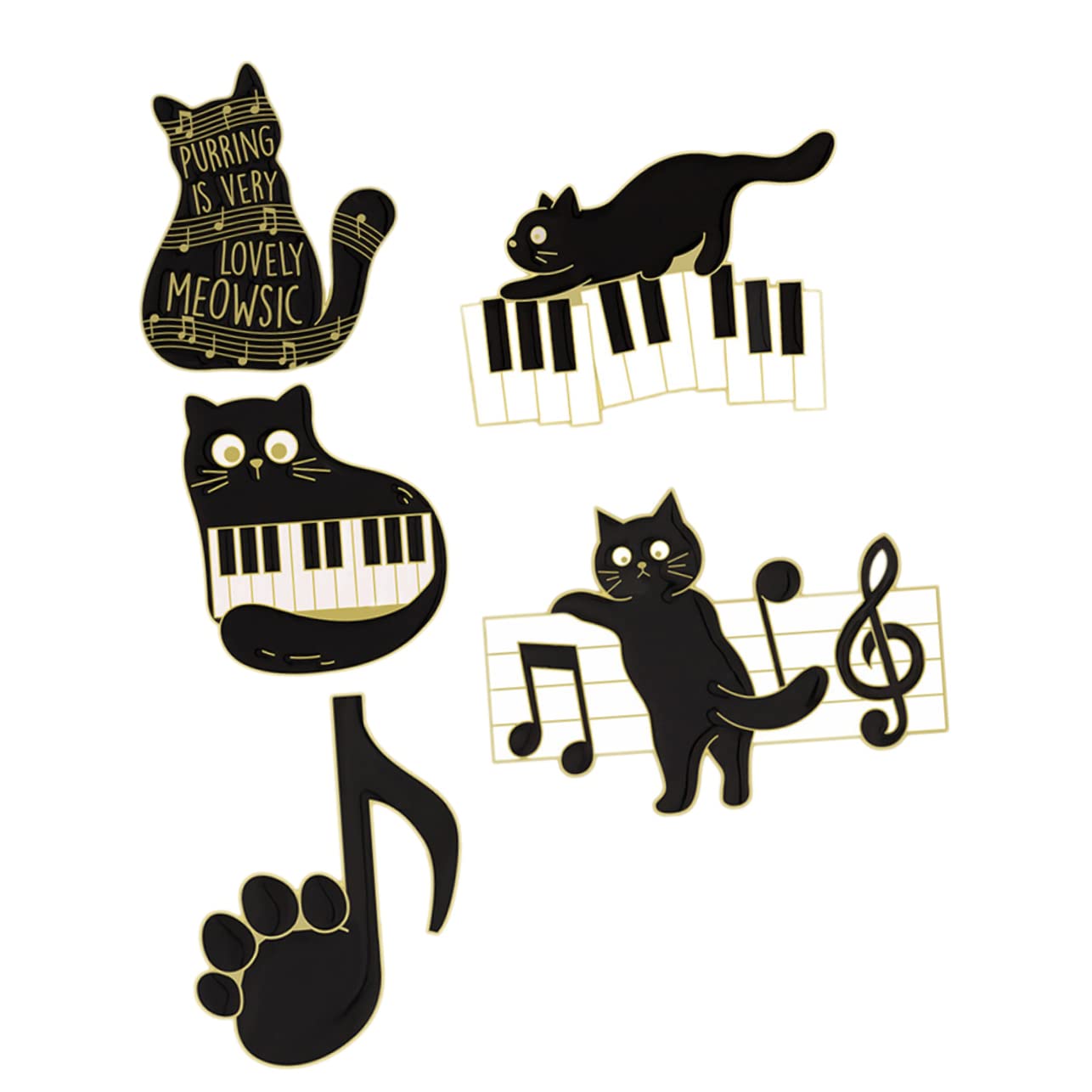 Ipetboom Spilla Corpetto Spille Distintive A Tema Carino Perni Spillo Musicale Spilla Per Abbigliamento Smalto Pin Per Gatto Spilla Decorativa Spilla Con Animali Lega Black