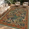 Arenarug Paisley Waterproof Outdoor Rug 9×12, UV Resistant, Terracotta