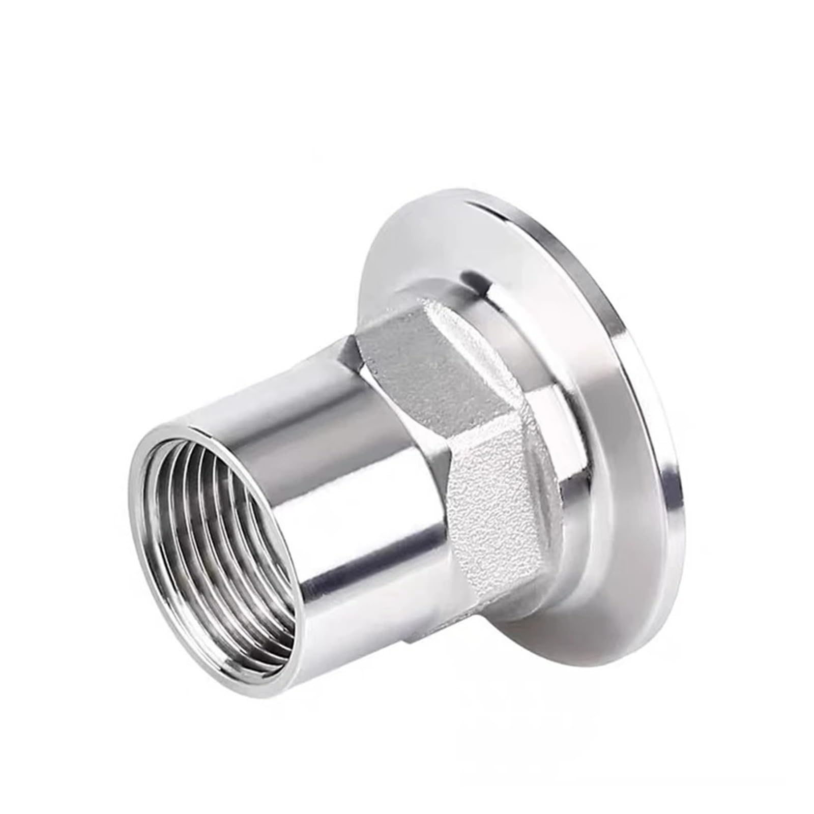 AARTERZZA 1pcs 1/2" 3/4" 1" 1-1/4" 1-1/2" 2" DN15-DN50 S304 Stainless Steel Female Thread Hex Ferrule Pipe Fitting Tri Clamp Type(DN25 x Ferrule 50.5)
