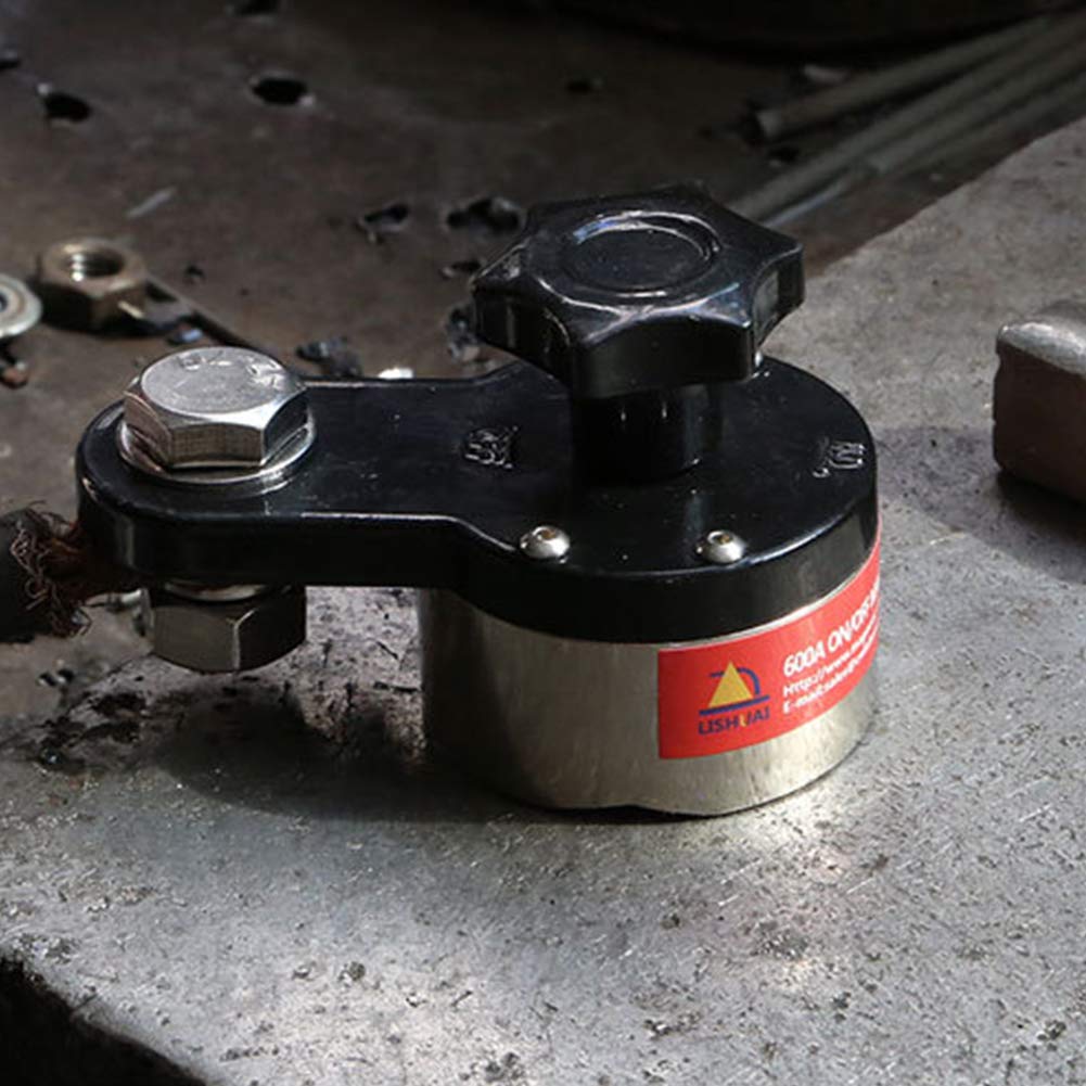 MIAOQI Pinza di messa a terra magnetica per saldatura a macchina 200A Strumento regolabile Connettore di messa a terra magnetico per piccoli ferri