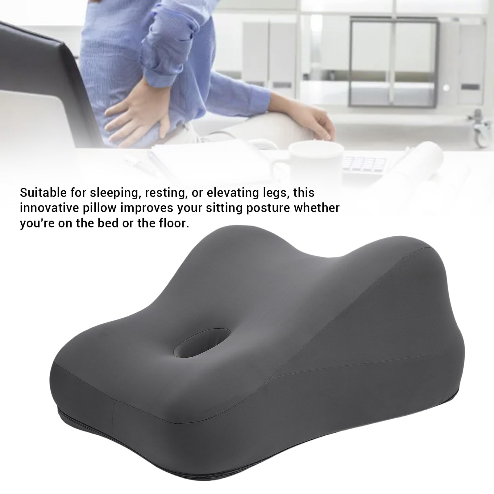 Cojín para Glúteos con Memoria de Algodón, Diseño Ondulado, Almohada Multifuncional para Glúteos para Dormir, Descansar, Elevar Las Piernas, Almohada Ergonómica para Aliviar la Postura con
