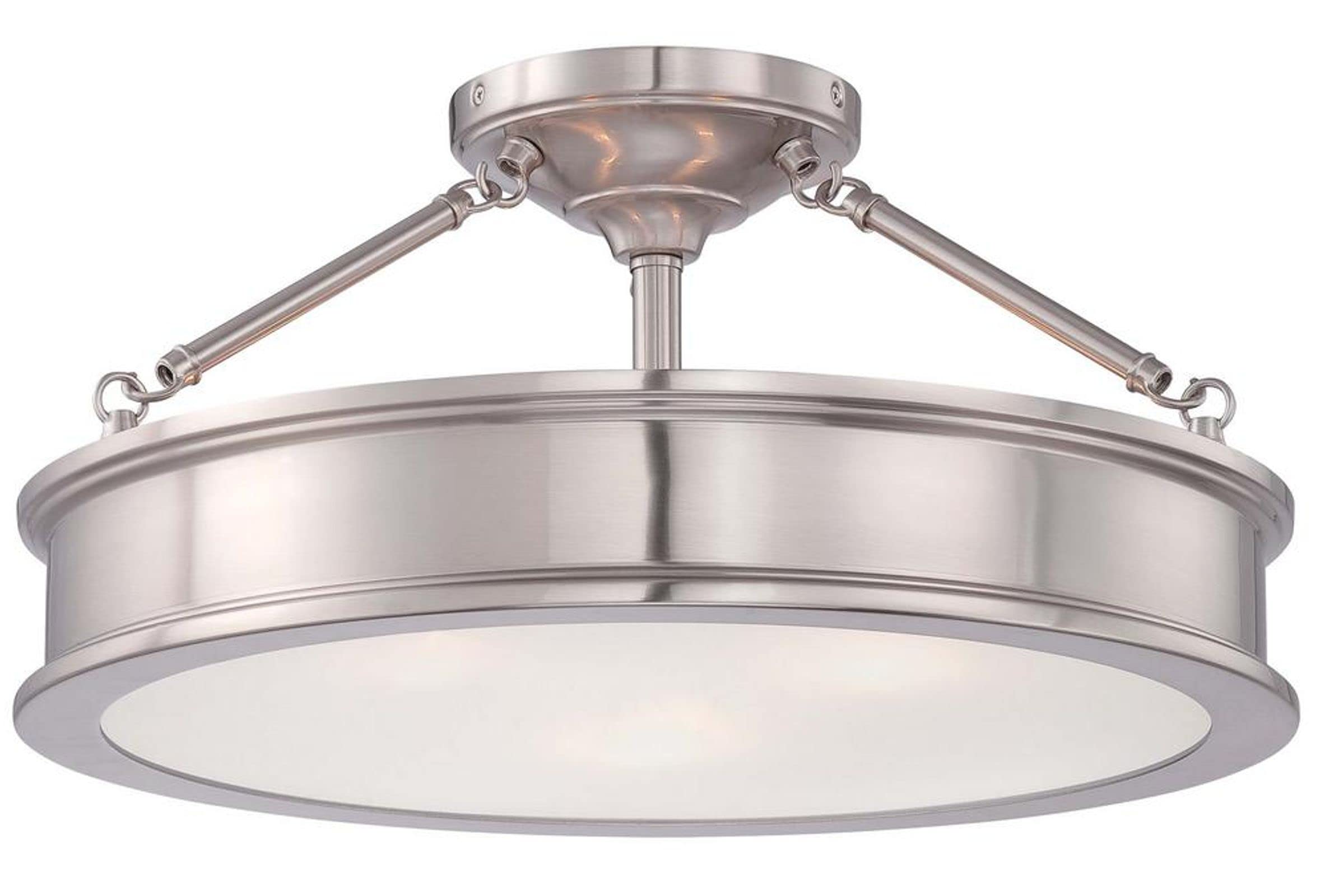 Home Decorators Grafton 3-Light Brushed Nickel Semi Flush Mount Ceiling Light 23955