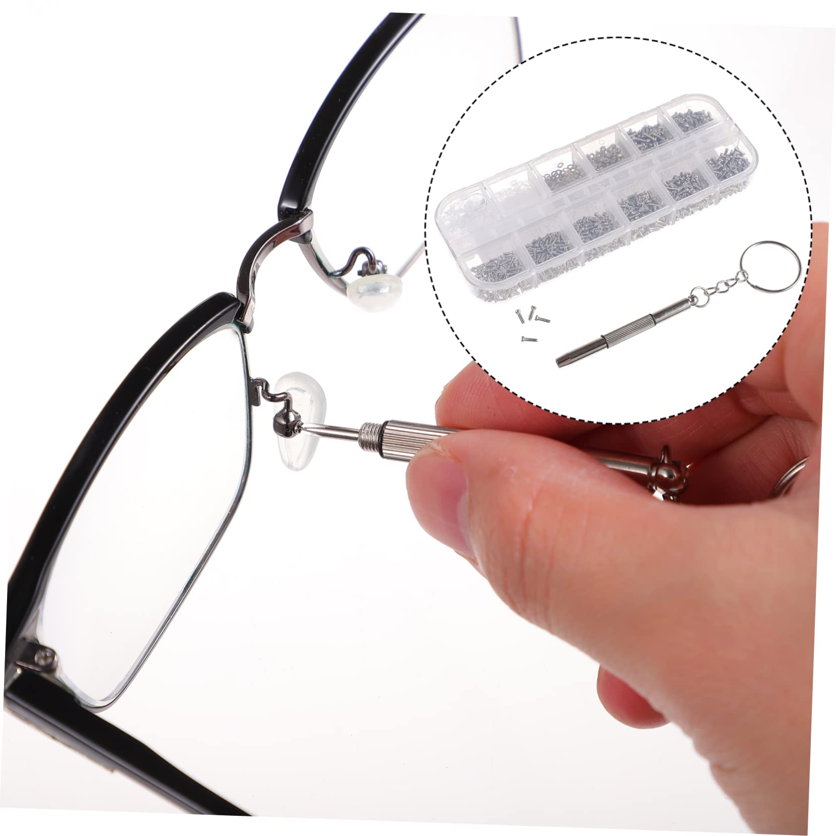 CALLARON 3 Sätze Brillenschrauben -kit Reparatur Gläser Rostfreier Stahl Silber 1100 Stück * 3