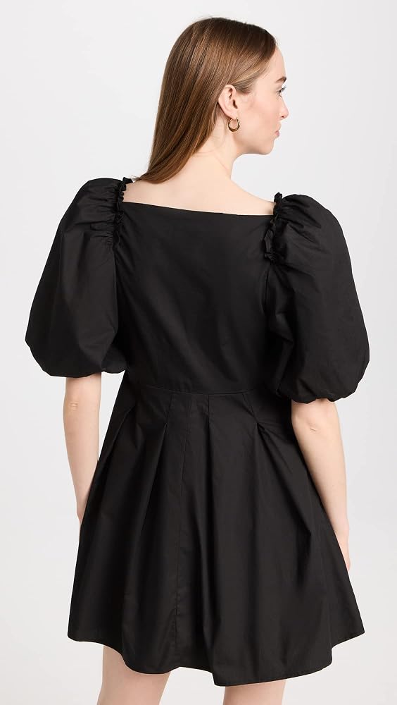 knee length dresses for ladies New Moon Frill Mini Dress Black