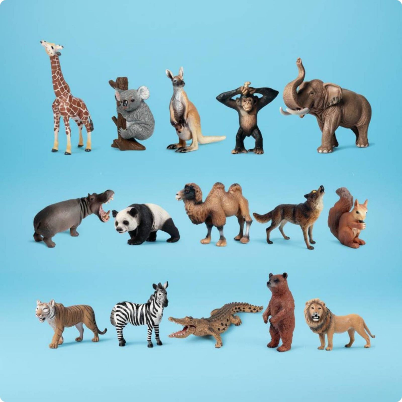 harayaa Wildlife Figurine Tierfigur Set Handbemalte Elefant Dekorationsfigur Detailgetreu für Kinderzimmer Lernspielraum