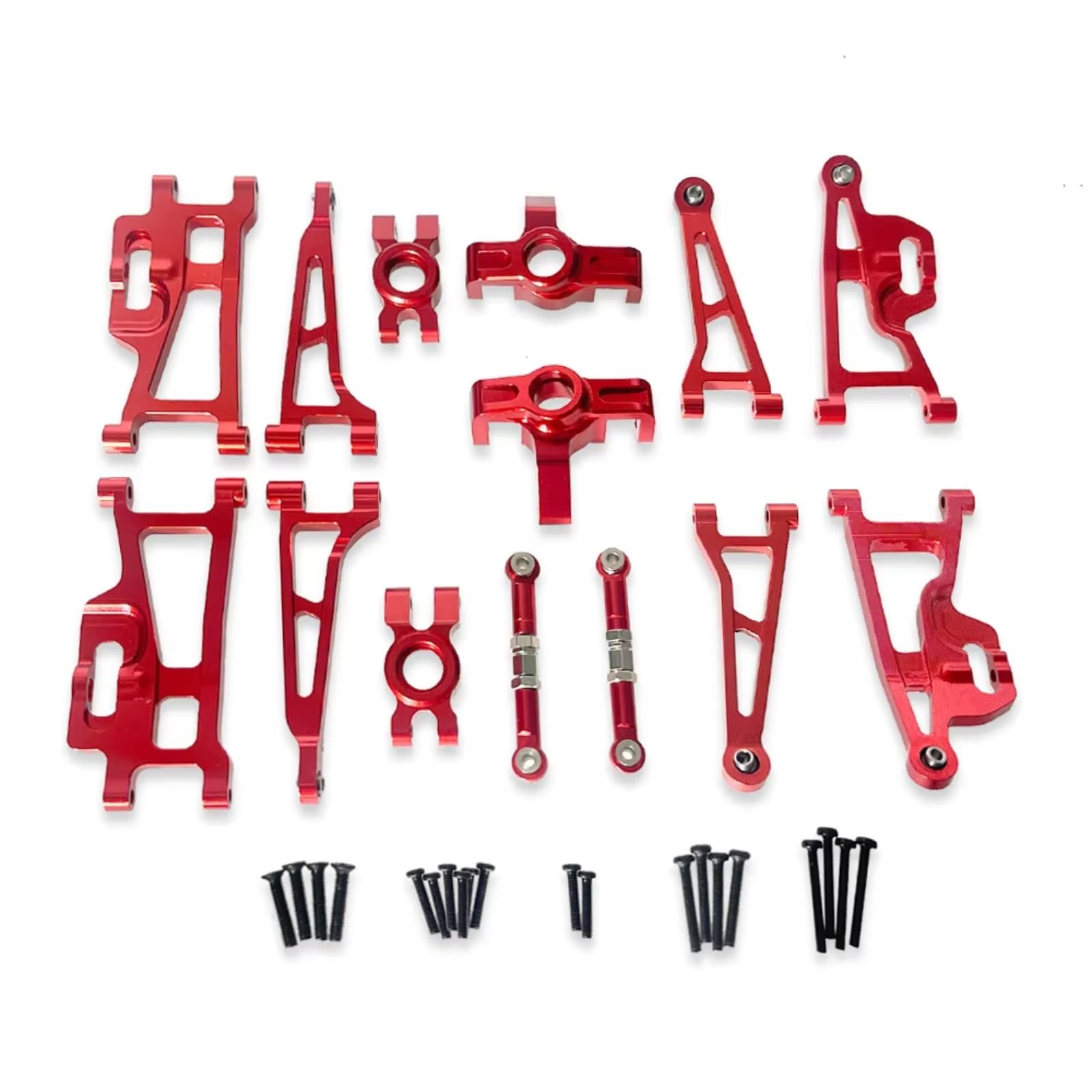 RC linkage For MJX For Hyper Go 14209 14210 H14BM 1/14 Front Suspension Arms Steering Block Linkage Rear Hubs RC Car Parts(Red)
