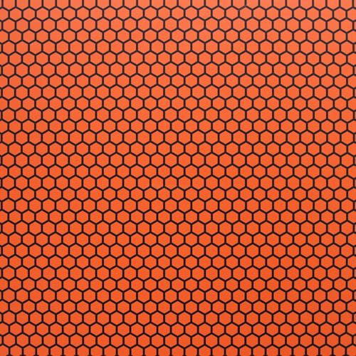 Image of KYDEX Thermoform Sheet - (Honeycomb Camo) - (Hunter Orange /Black) - (8in x 12in) - (1 Sheet) - (for Holster Making, Cosplay, Hobby) - (USA Made)
