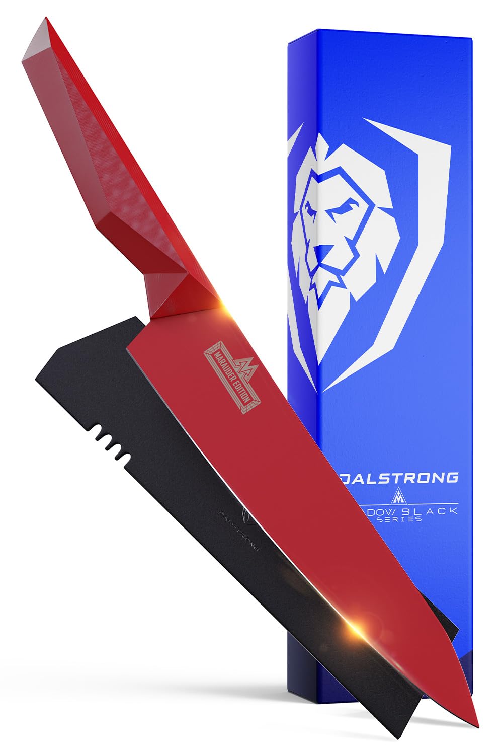Dalstrong Santoku Knife - 7 inch - Shadow Black Series - Marauder Red Edition - Red Non-Stick Coating - High Carbon - 7CR17MOV-X Vacuum Treated Steel - Vegetable Kitchen Knife - Sheath