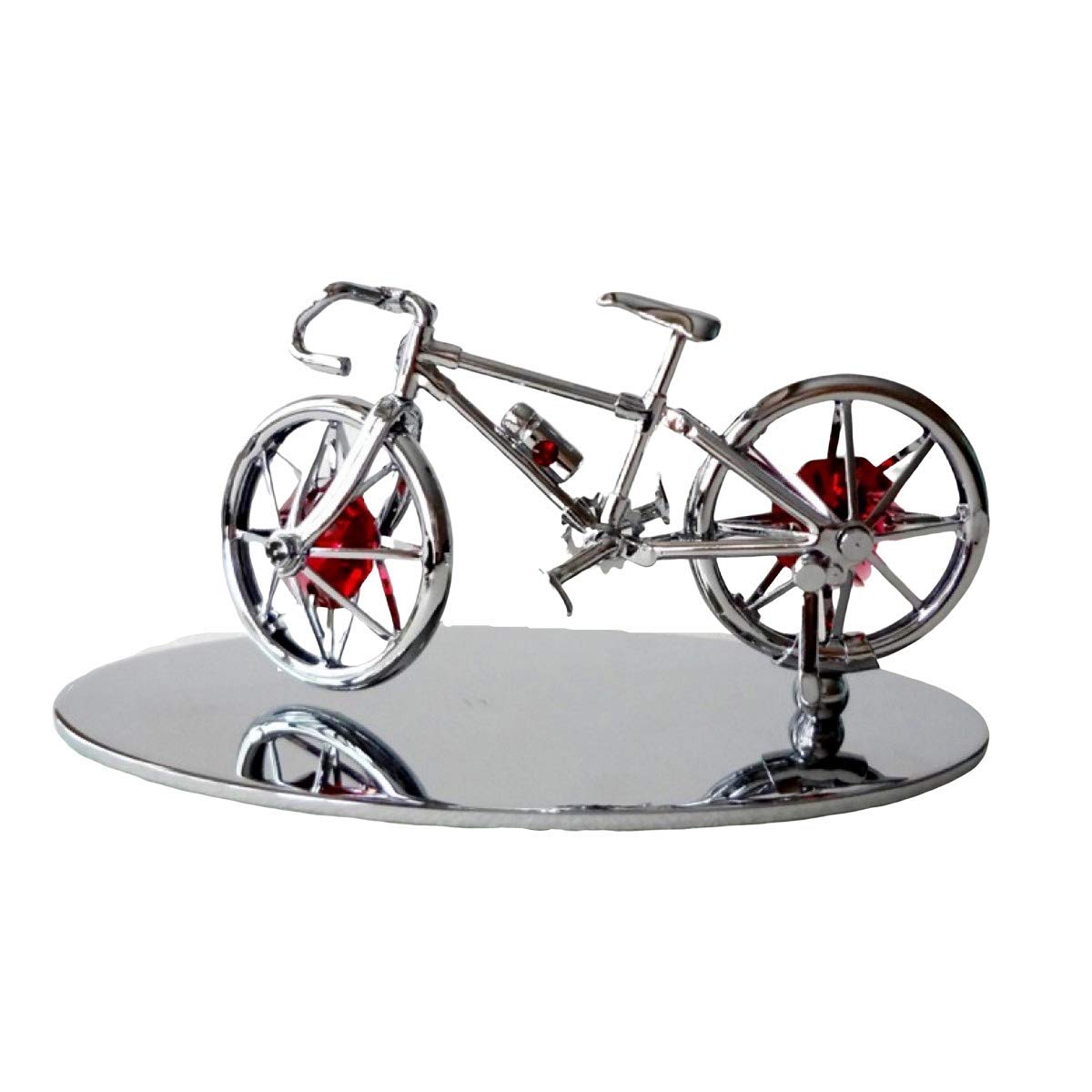 Crystocraft Red Bicycle Crystal Ornament With Swarovski Elements Gift Boxed Crystals Silver Chrome Plated Bike Cycle Perfect Keepsake Collectors Gift Figurine