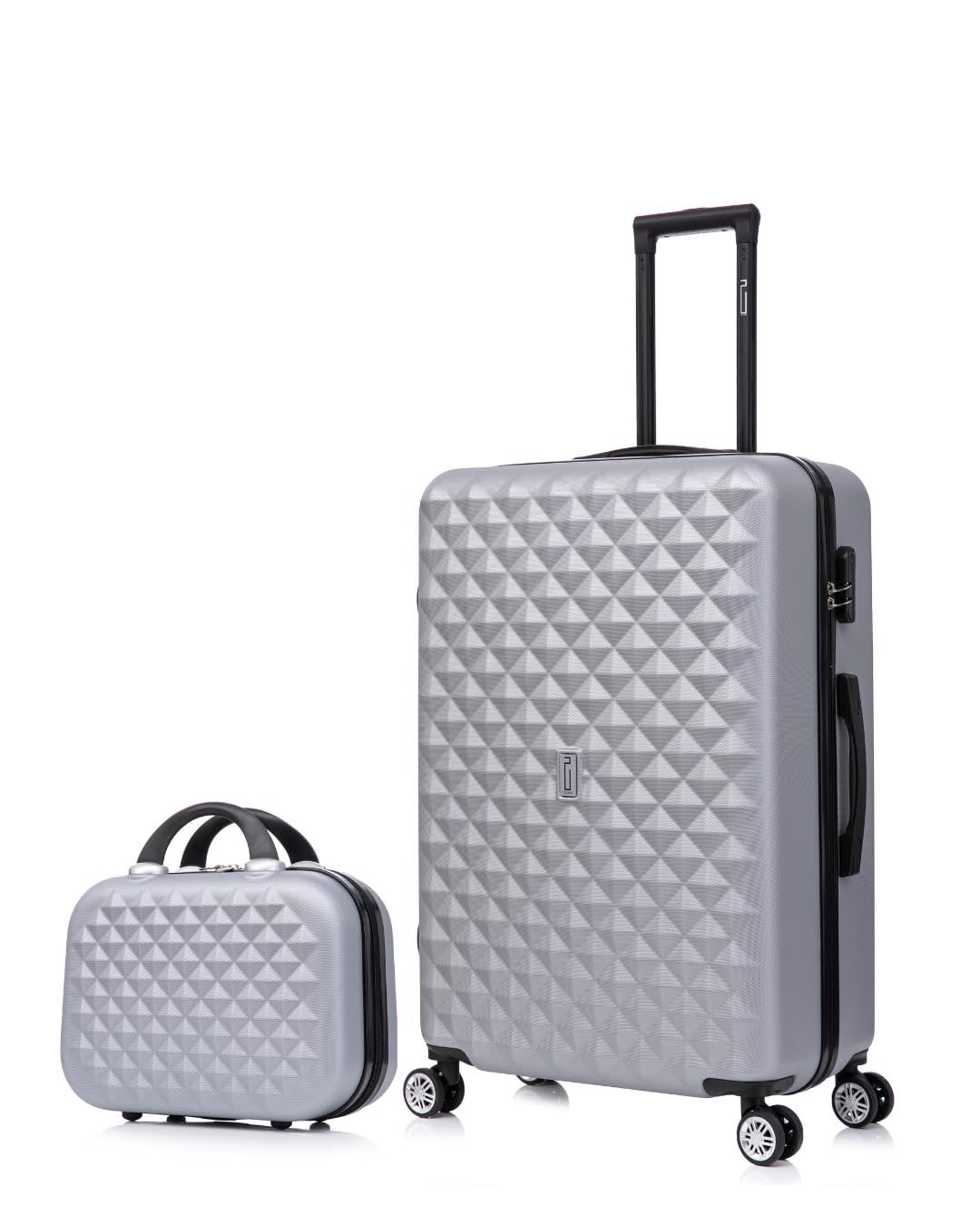 CELIMS - Bagaglio Medio con beauty case | Valigia di medie dimensioni | Valigia leggera | 65 x 42 x 24 cm | Grigio