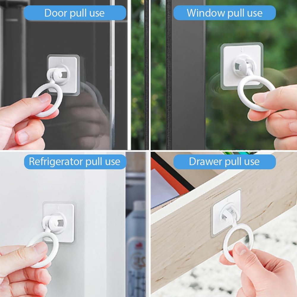 Adaptive Drawer Pull Aid for Limited Hands, Easy Grip Pull Ring Assist Handle for Cabinets, Drawers and Doors, Daily Living Aid for Seniors, Arthritis, Disabled Adults, 2 PCS