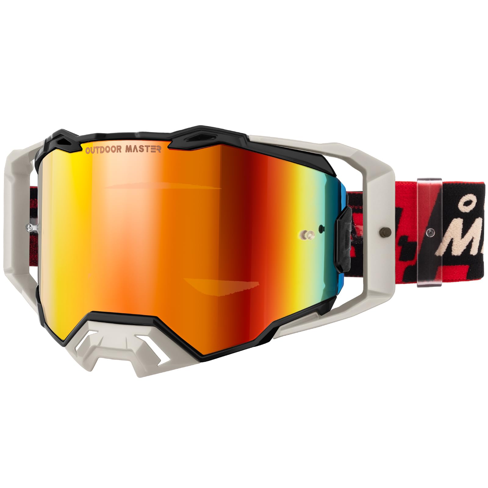 OutdoorMaster Macaw Dirt Bike Goggles, OTG ATV Goggles with Nose Guard