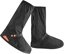 Copriscarpe Impermeabili, Travel Copre Scarpe, Suole Antiscivolo, Design con Cerniera, Riutilizzabili, Lavabile, Soprascarpe Impermeabile Pioggia Neve Fango, Unisex, Bianco