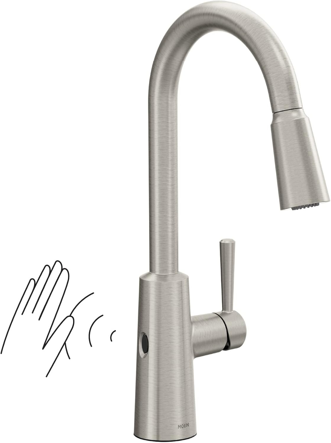 Moen Riley Spot Resist Stainless Hands-Free Touchless Sensor Single Handle Pull Down Kitchen Faucet