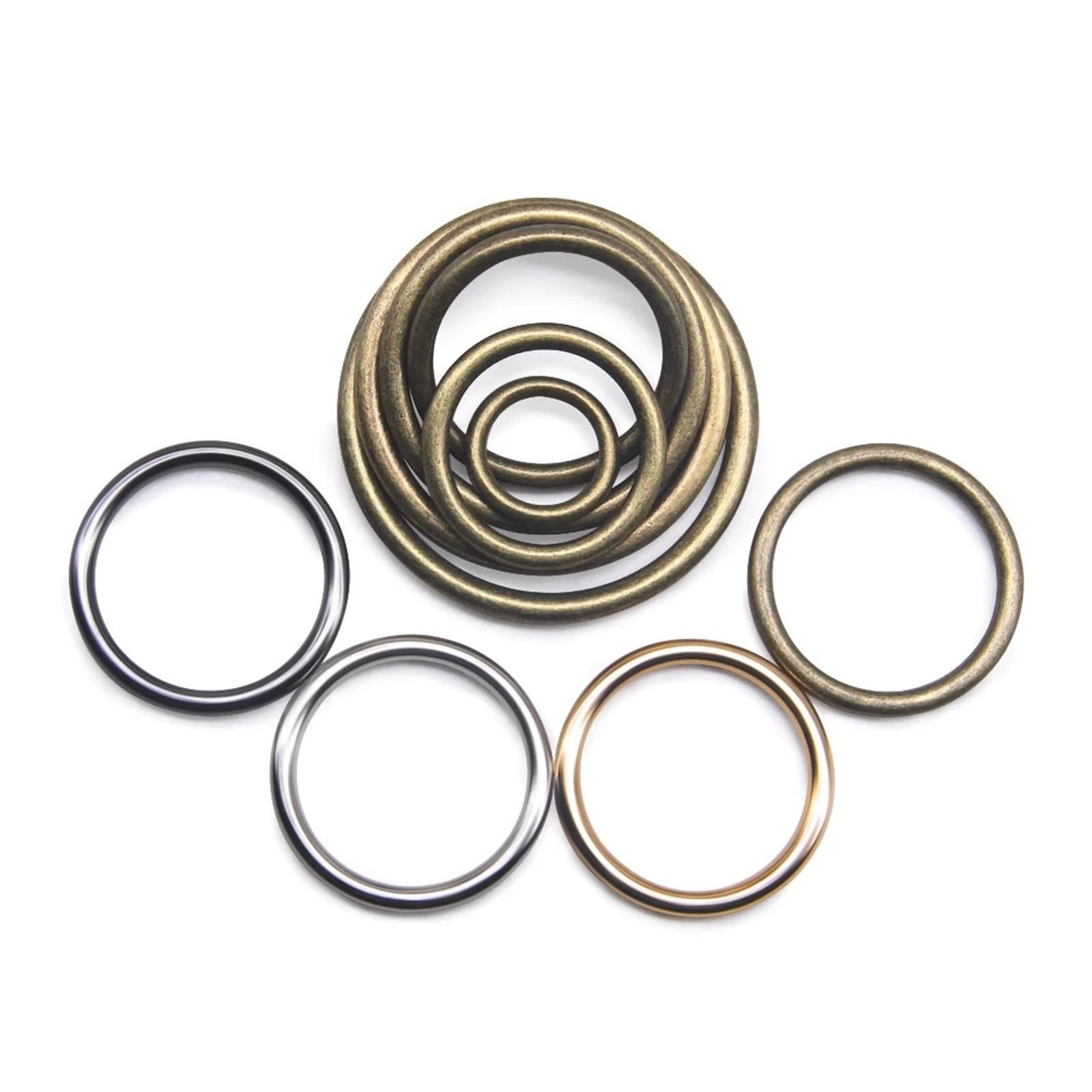 20 Pezzi/Lotto 20 mm/25 mm/30 mm Nero Bronzo Oro Argento Cerchio Anello di Collegamento in Lega di Metallo Scarpe Borse Fibbie for Cinture Accessori Fai da Te(Gold 704,50mm)
