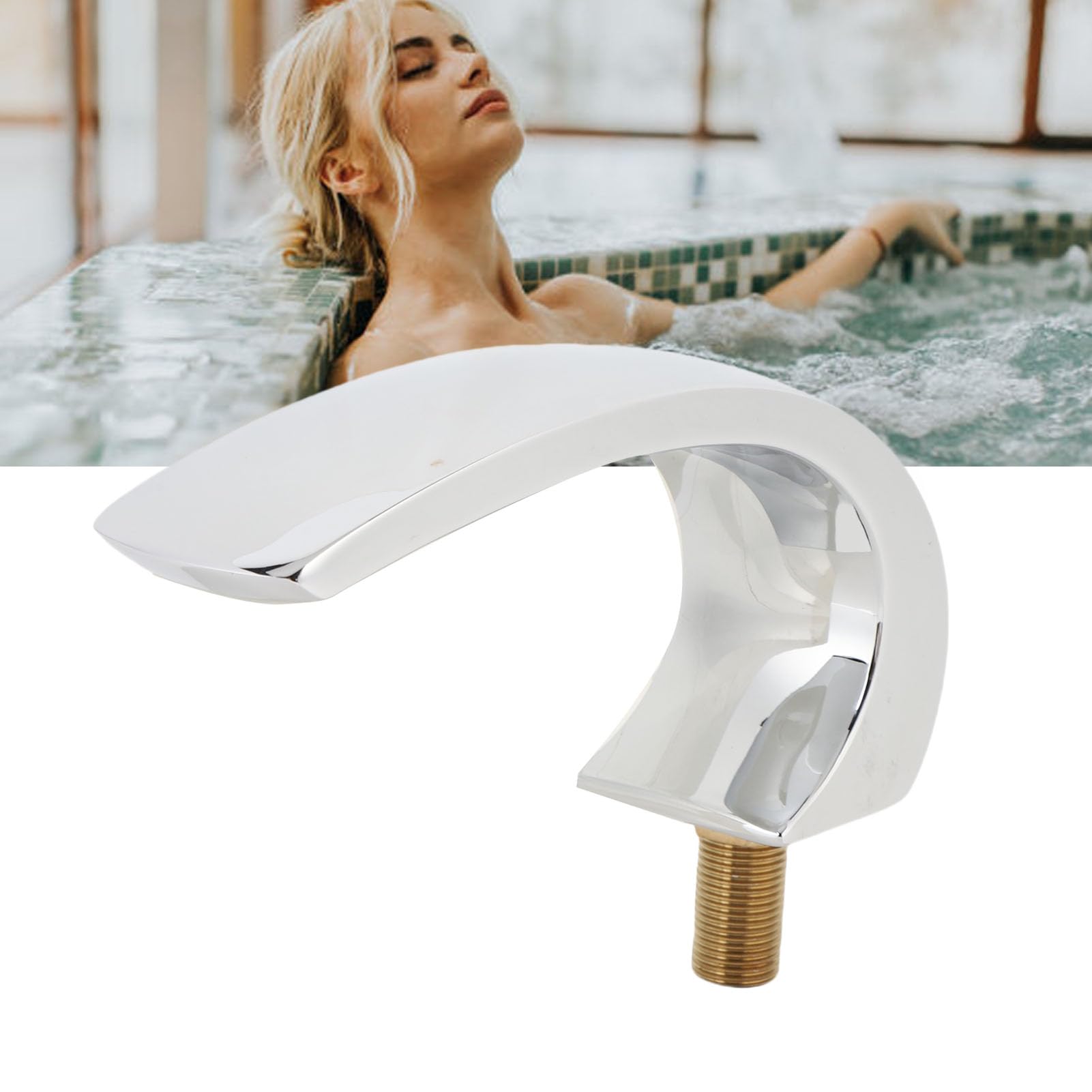 Fabater Bec de Cascade de Baignoire en Acier Inoxydable, Design élégant pour Sources Chaudes de Baignoire Régulières