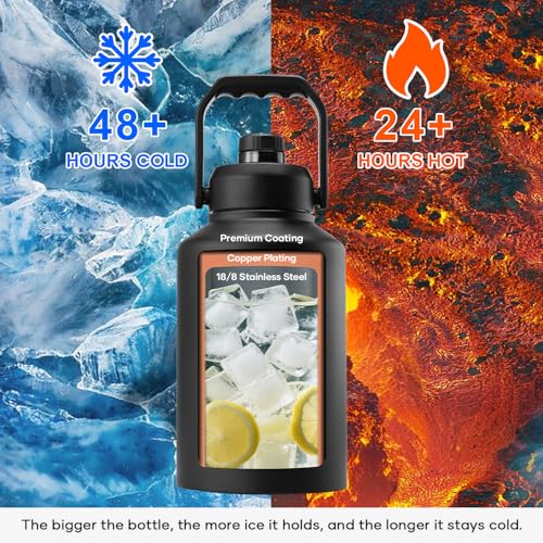 BUZIO Botella de Agua Aislada de Acero Inoxidable de 1 Galón (Fría por 48 Horas) miniatura 2
