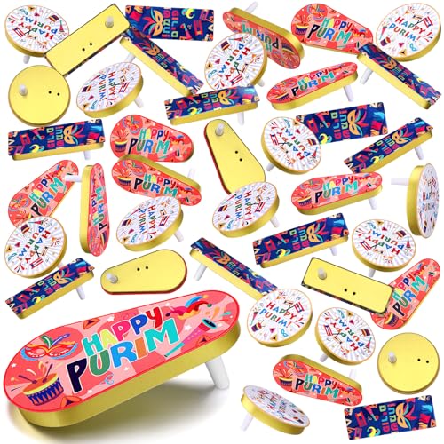 Lukmaa 60 Pcs Purim Gragger Metal Noise Makers Colorful Party Noise Makers Bulk Novelty Assorted Color Purim Gragger Party Favors for Holiday Celebration