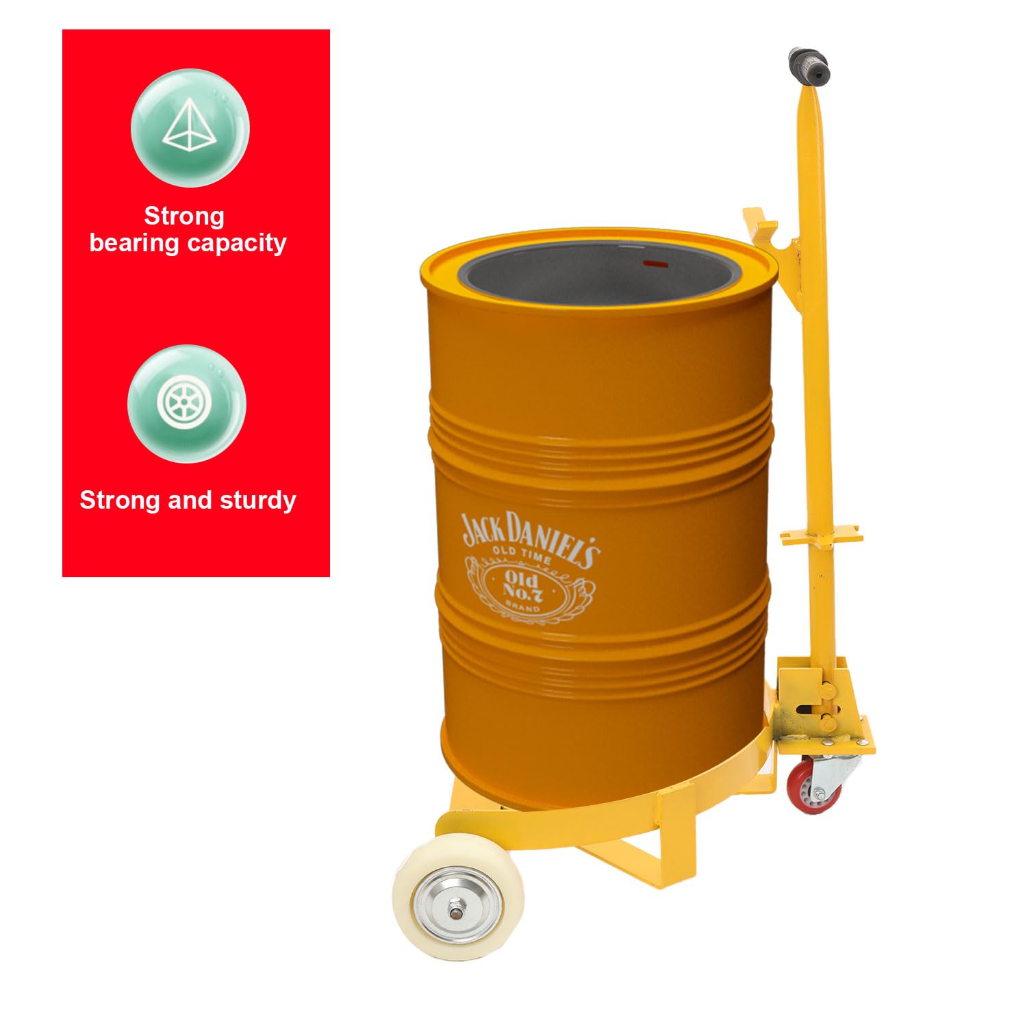 Fasskarre - 200 kg belastbar - Transportkarre für Umzug Fässer 210 L Fässer 60 cm- Robuster Stahlrahmen Fasswagen Profi Schwerlast Handwagen für Fässer
