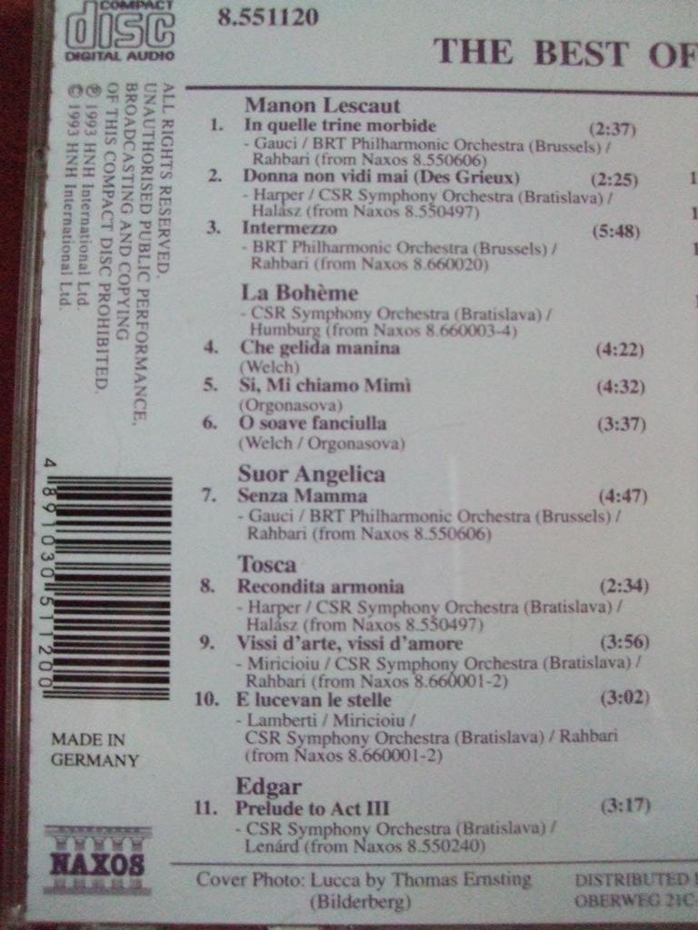 Puccini - Puccini Best of (1 CD) [Audio CD]