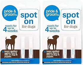 2 x Dog Flea & Tick Treatment Spot-On Solution Prevent Infection Kills Fleas, Lice, Ticks, Eggs and Larvae Repellent Upto 4 Months