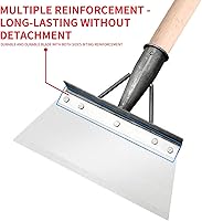 Vista 6 de Pala de limpieza de jardín multifuncional, pala plana cuadrada para jardín, pala plana de acero al manganeso, pala plana de acero al aire libre