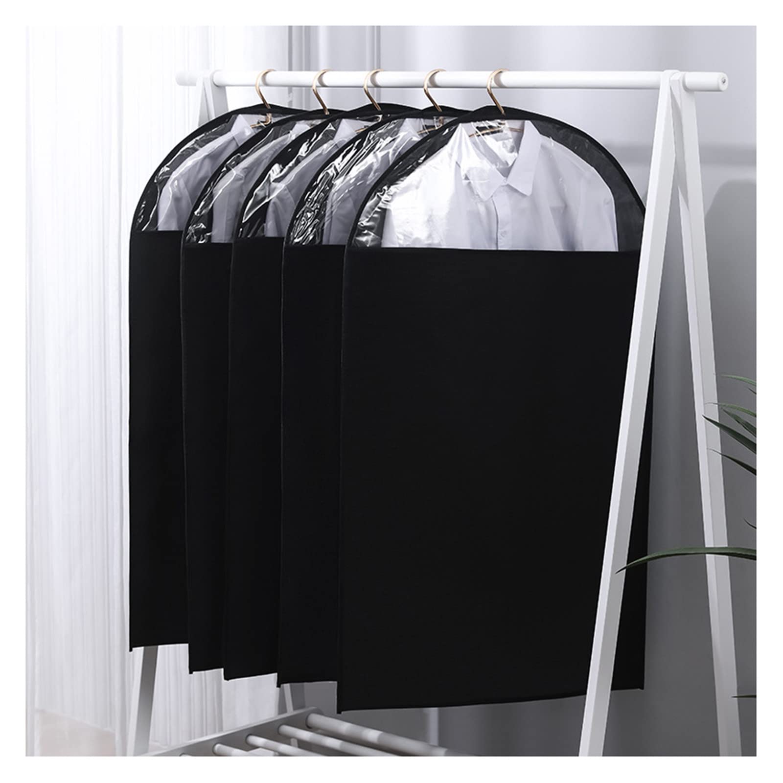 4 Borsa per Abiti Borsa per Abiti da Appendere in Tessuto Non Tessuto Traspirante con Finestra Trasparente, per la conservazione di Indumenti Antipolvere e a Lungo Termine,60×120cm