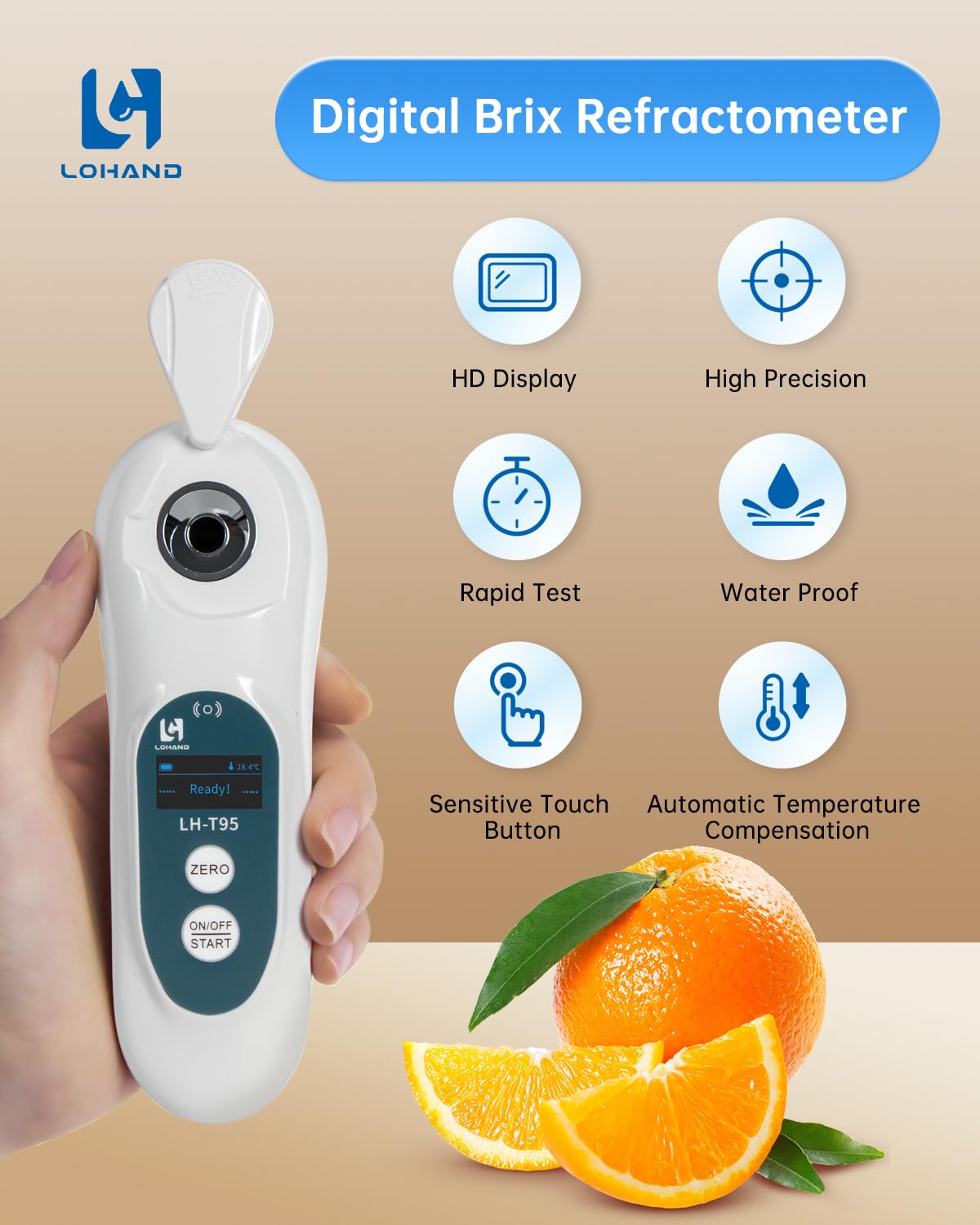 Digital Brix Refractometer - ATC Sugar Tester -4
