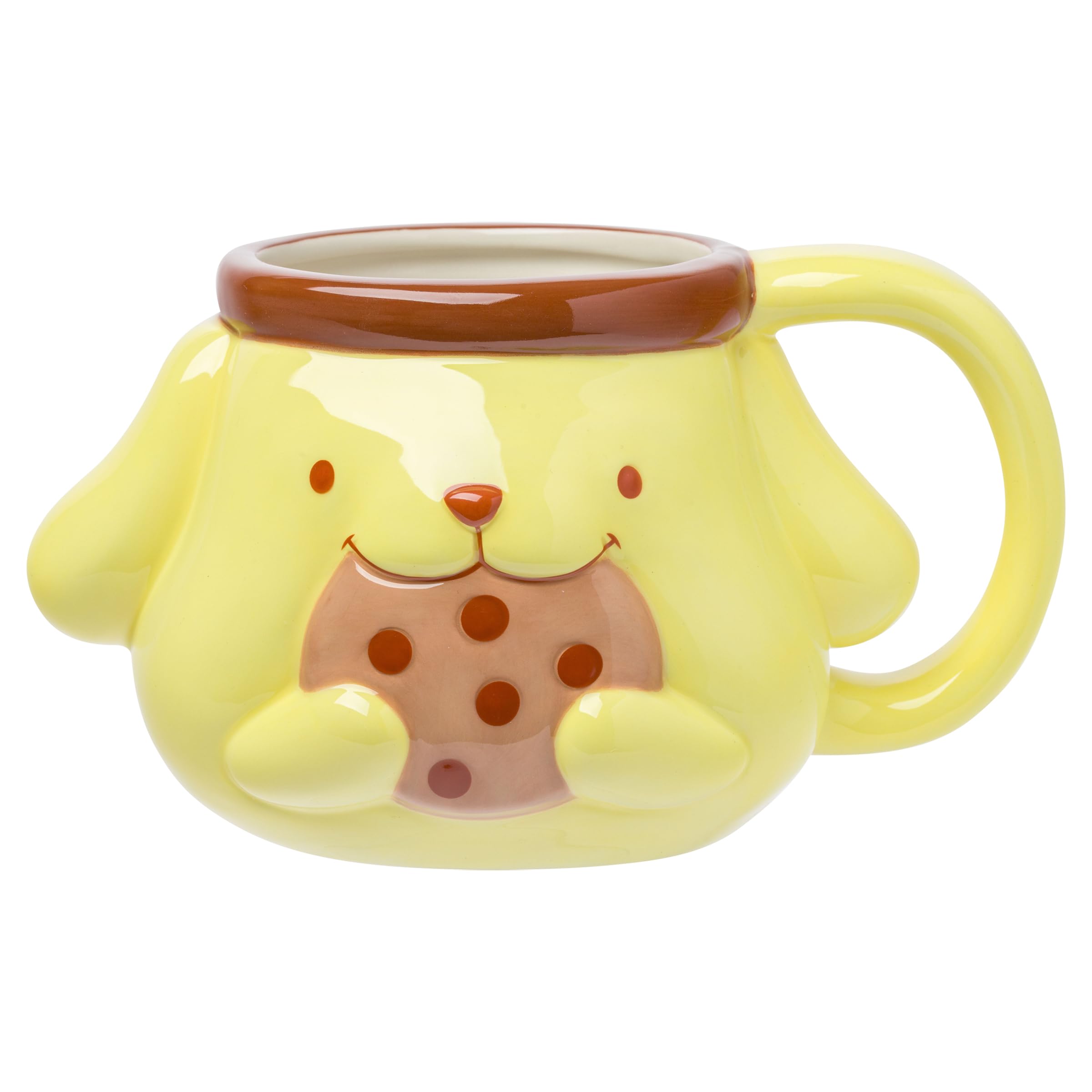 Silver Buffalo Sanrio Hello Kitty and Friends Pompompurin Ceramic 3D Sculpted Mug, 20 Ounces