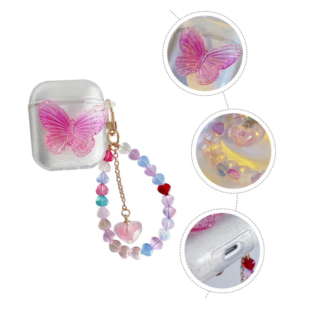 Gadpiparty 5piezas Funda Protectora para Auriculares Inalámbricos con Llavero y Diseño Brillante Compatible con Pro y Accesorio para Decoración y Protección